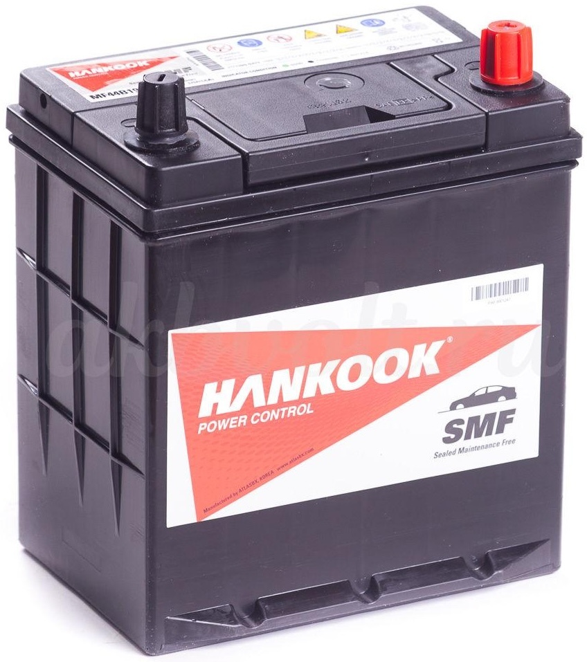 Фото аккумулятора АКБ HANKOOK 6СТ-44 46В19 пп тонк.клеммы