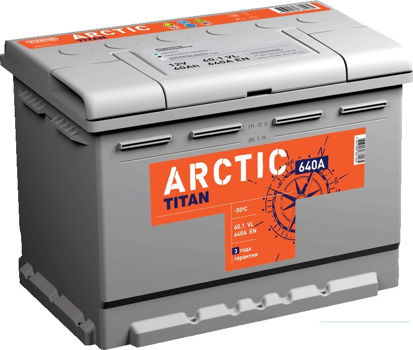 Фото аккумулятора АКБ ТИТАН 6СТ-60 Arctic пп