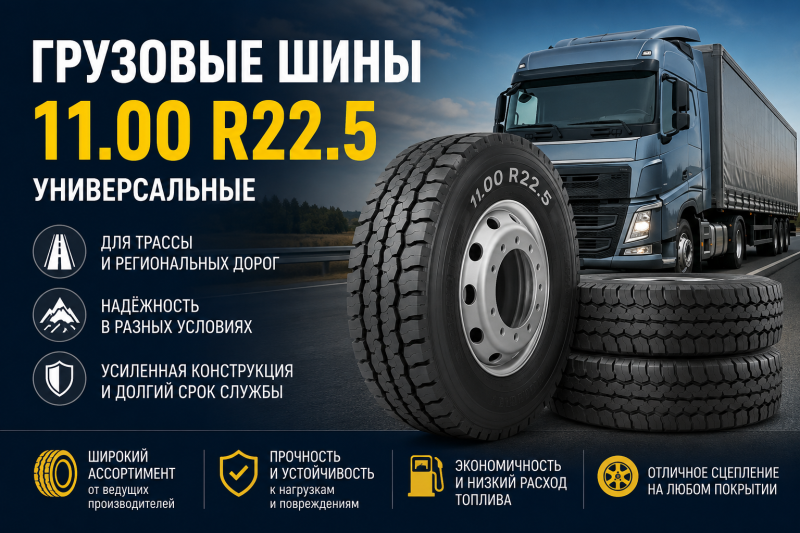 Универсальные грузовые шины 11.00 R22.5 — сравнение моделей, характеристик и цен