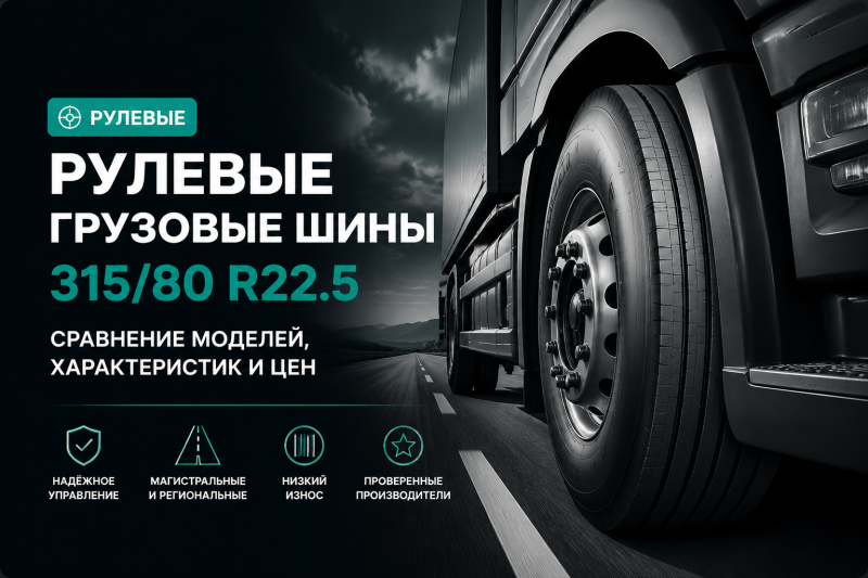 Рулевые грузовые шины 315/80 R22.5 — сравнение моделей, характеристик и цен