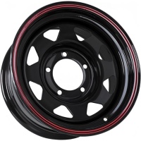 Фото колесного диска Grizzly SW01 10x16 6*139.7 ET-44 DIA110.1 Shinning Black With 2 Red Line Штампованный