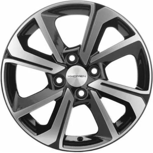 Фото колесного диска Khomen KHW 1501 6x15 4*100 ET39 DIA56.6 Black-FP Литой