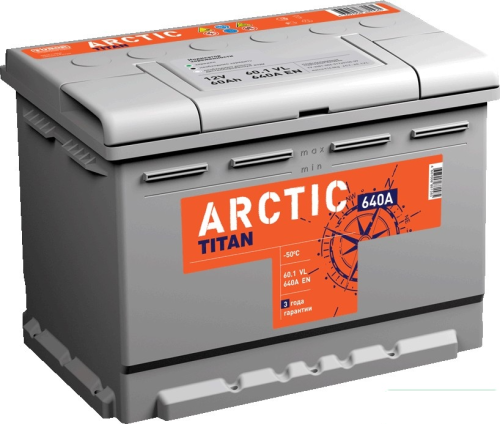 Фото аккумулятора АКБ ТИТАН 6СТ-60 Arctic пп