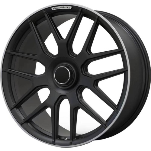AMG Style GLS 10x21 5*112 ET46 DIA66.6 Matte Black Polish Lip Кованый