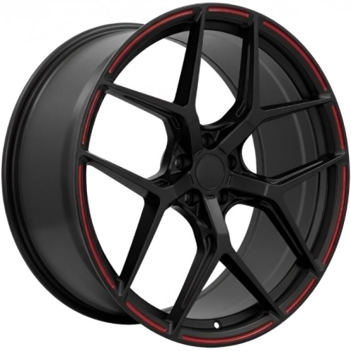 Фото колесного диска Brixton PF7 11x22 5*112 ET35 DIA66.6 Satin Black Red Lip Кованый