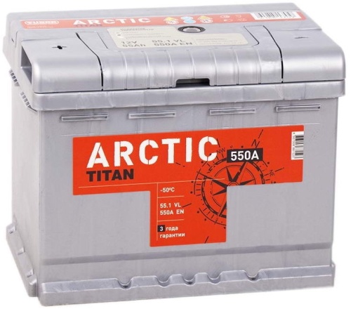 Фото аккумулятора АКБ ТИТАН 6СТ-55 Arctic пп