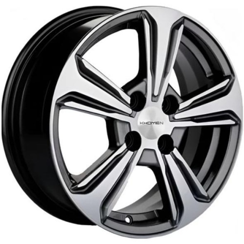 Фото колесного диска Khomen KHW 1502 6x15 4*100 ET45 DIA56.6 Gray-FP Литой